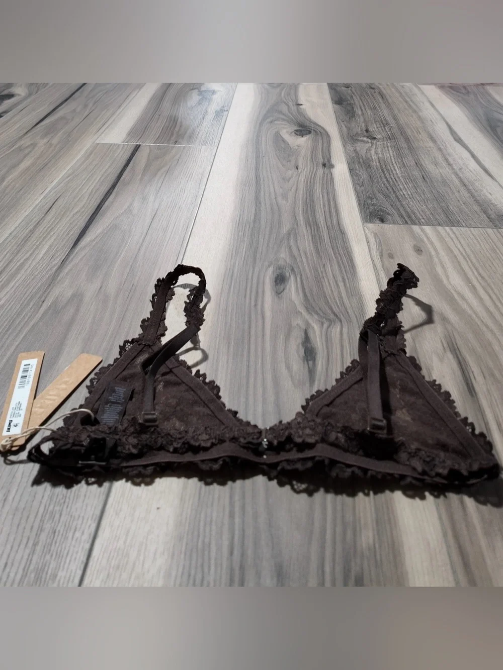 🤎 SKIMS Stretch Lace Triangle Bralette | NWT | Espresso | XS ✨ - Picture 6 of 7
